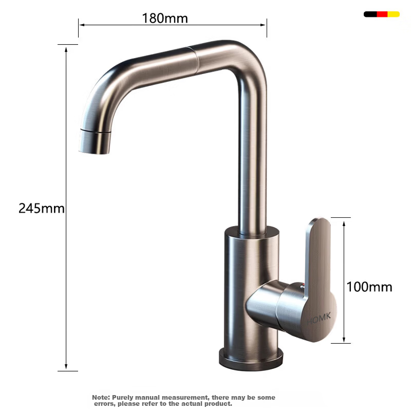 HOMK [Germany] Stainless Steel Faucet Hot and Cold Water Two-in-One Universal Basin Faucet