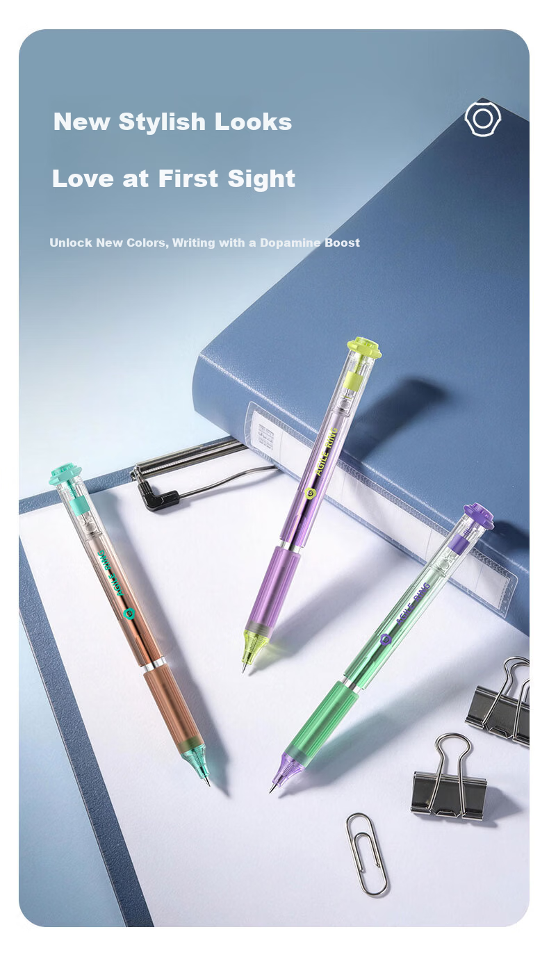 Jianchuang Touch Pen Linghuan Series Black Technology Lifting Gel Pen 0.5mm Dual Ball ST Quick-Dry Smooth Black Ink High-Value Student Exam Office Signature Pen JC1002B 12