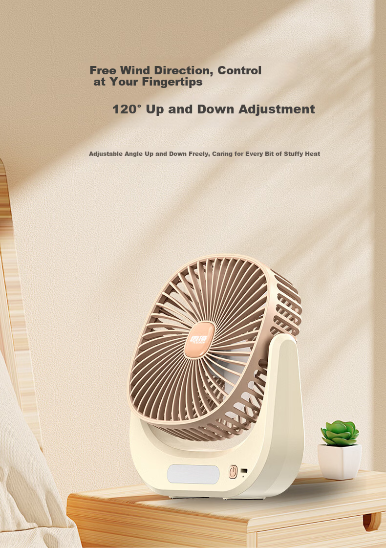 LEISE Quiet Turbo Stand Fan Desktop Night Light Combo Convection Ventilation Air Conditioner Companion LS-F3 5