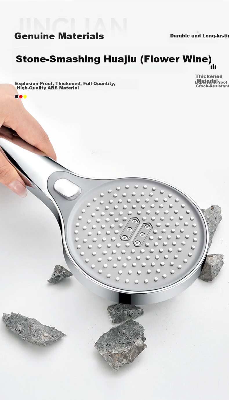 JROR [Germany] Shower Head Set Bathroom High-Pressure 3-Mode Shower Head with Hose 12
