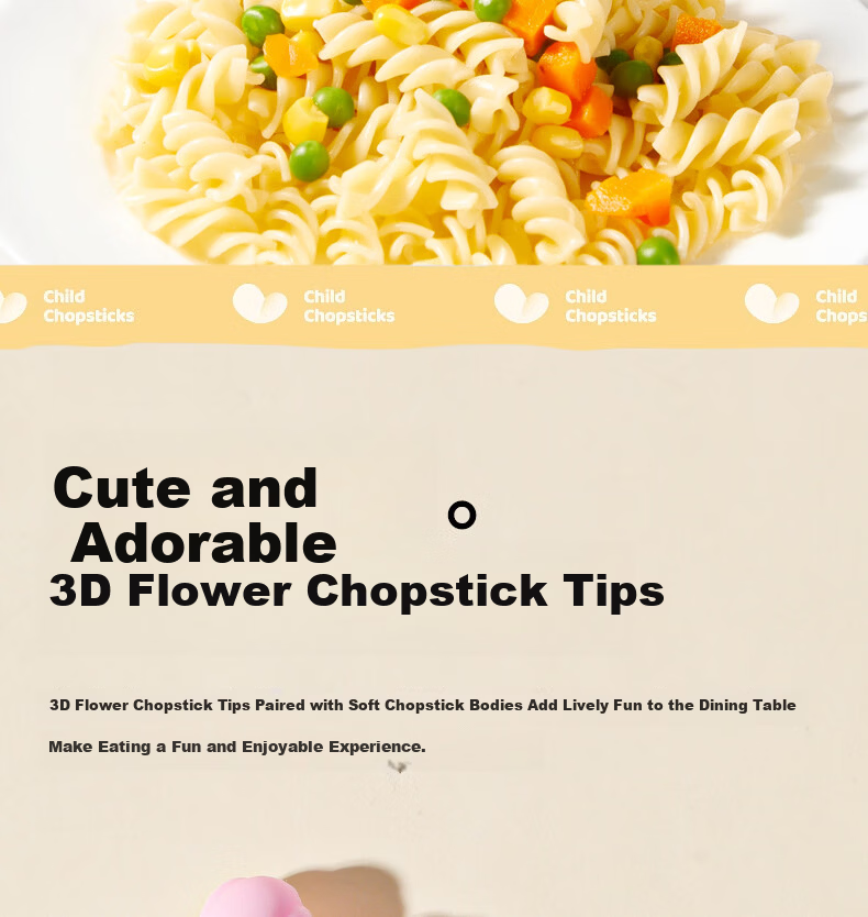 CORN Corn Children's Silicone Chopsticks Baby Chopsticks for 3-Year-Old Kids Household Use for 6-12 Years Kindergarten Exclusive One Pair Per Child 6