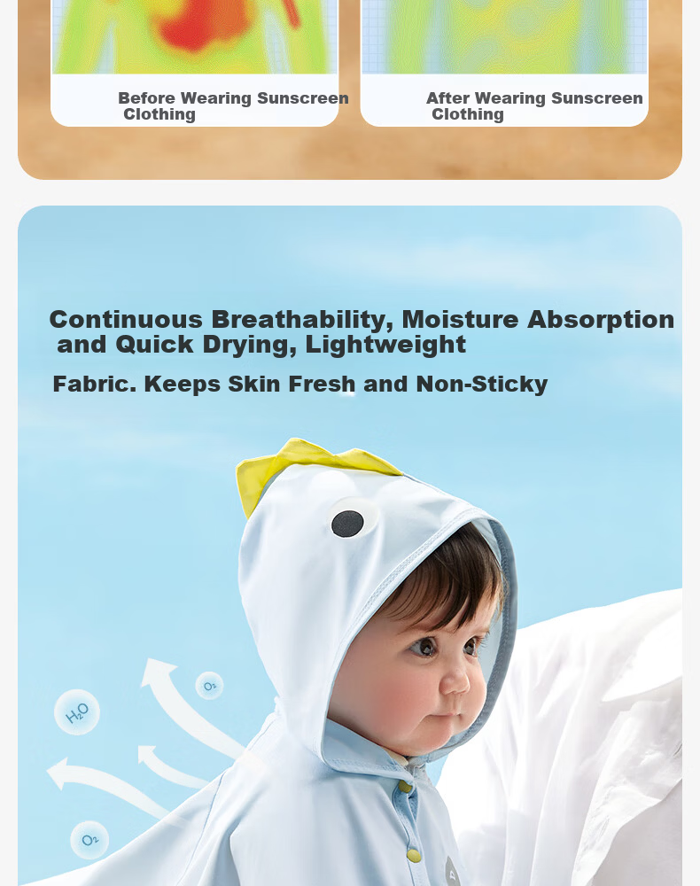 October Crystal Children's Summer Sunscreen Jacket Ice Silk Boys and Girls Baby Sun Protection Clothing 8