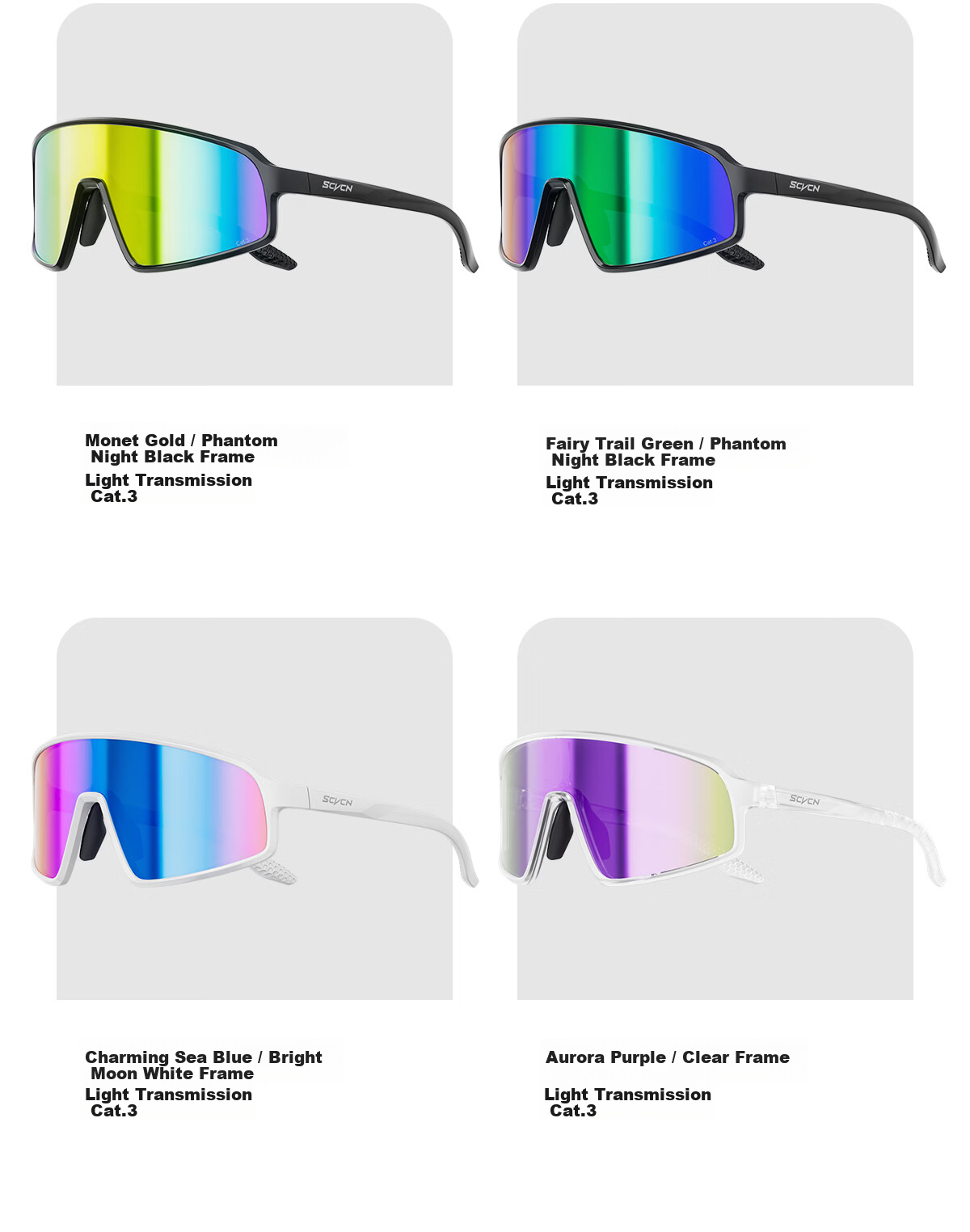 SCVCN Cycling Sunglasses Unisex Outdoor Sports Polarized Windproof Anti-Fog Day and Night Use 15