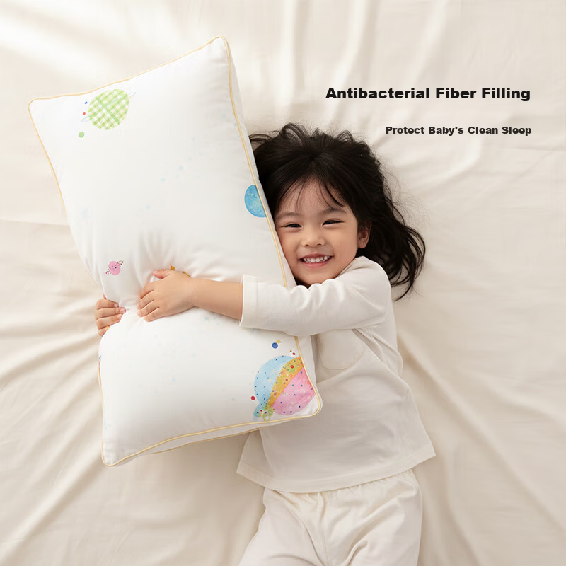 Fuanna Kids Pure Cotton Class A Antibacterial Fiber Pillow Core Student Children's Pillow 60*40cm
