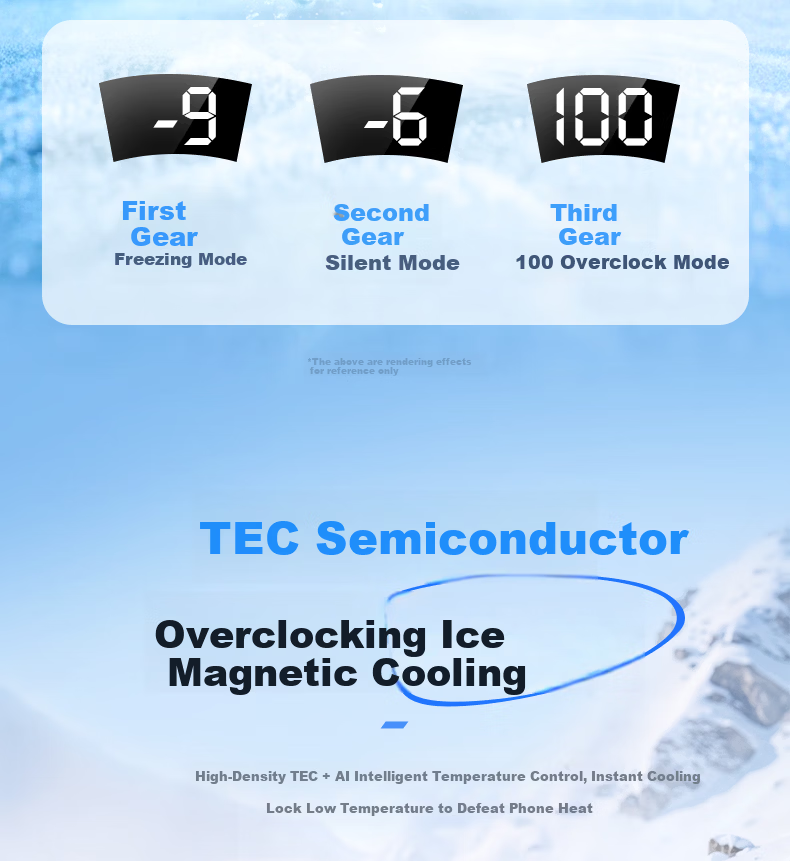 Zhiguozhe Wind-Suction 100-Level Magnetic Cooling Phone Cooler Ice-Making Semiconductor Cooling Clip for Gaming and Live Streaming Compatible with Apple 14