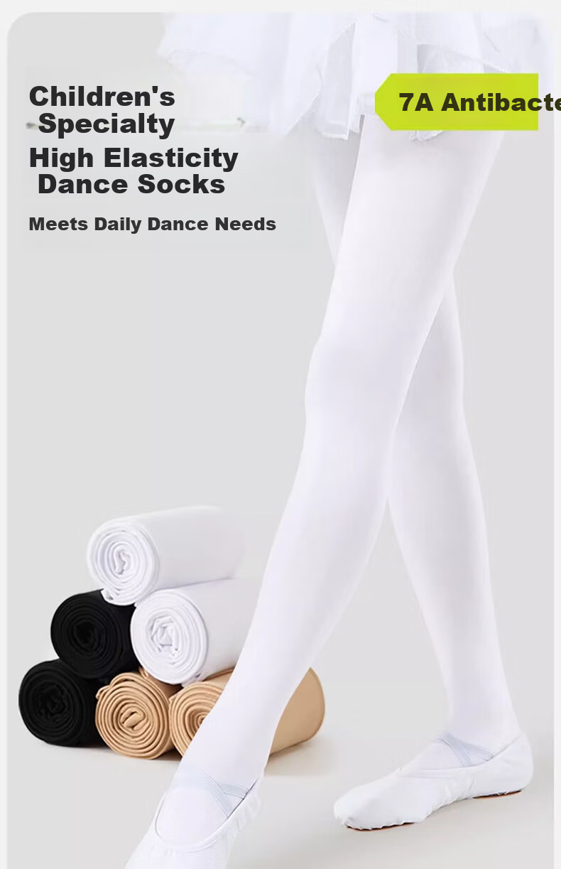 Mianqixiong Children's Dance Socks Spring and Autumn Thin White Tights Summer Leggings Girls Pantyhose for Dance Practice 1