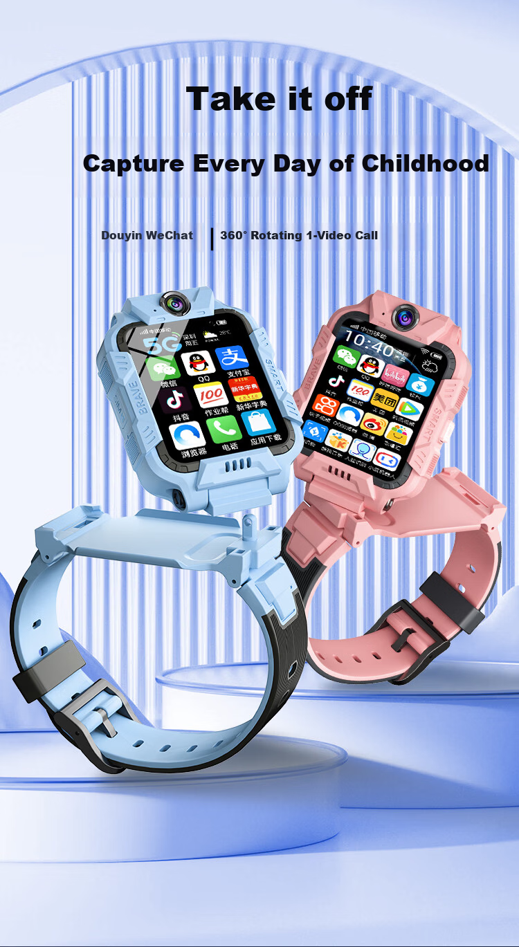 HUWXMAXI 5G Kids Smartwatch Waterproof Full Network Support SIM Card GPS Locator for Elementary and Middle School Boys and Girls 1