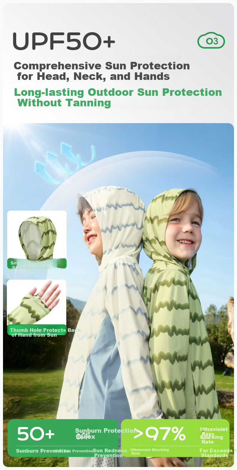 Kocotree KK Tree Kids Sun Protection Jacket UV Protection Lightweight Breathable Baby Outdoor Unisex Sunproof Coat 14