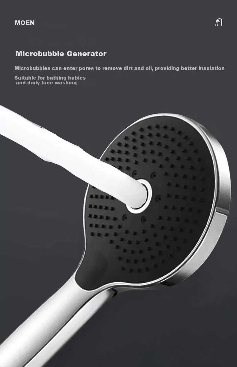 MOEN HH3600 Handheld Shower Head with Pressure Boost, Microbubble Technology, 3 Functions, Self-Cleaning Nozzle, Includes Base 8