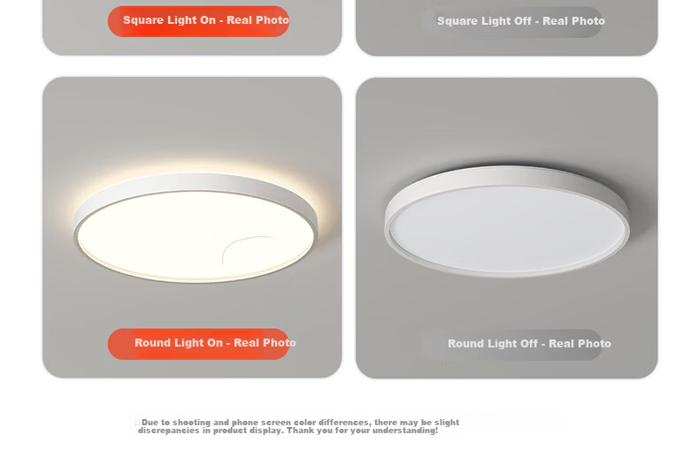 Kuka LED Ceiling Light Simple Eye-Care PR Light Living Room Bedroom Lamp 40cm Round - Three Colors [Installation Included] 19