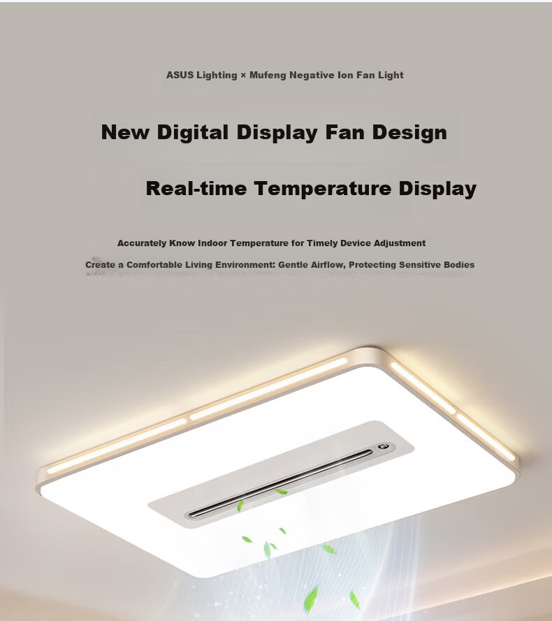 ASUS Lighting AI Voice Smart Ceiling Fan Light with American Cree LED Blade-less Display for Living Room and Bedroom 2
