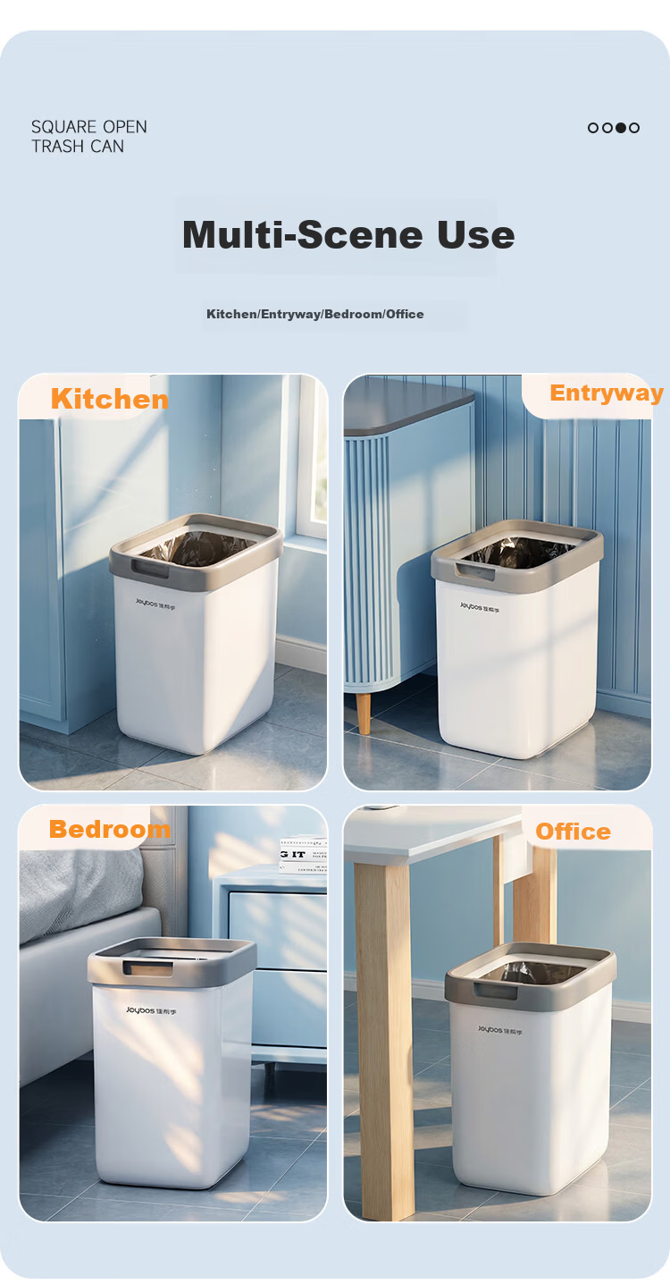 Jiabangshu 8.9L Large Lidless Trash Can for Office Dormitory Home Living Room Kitchen Bathroom Trendy Wastebasket 9
