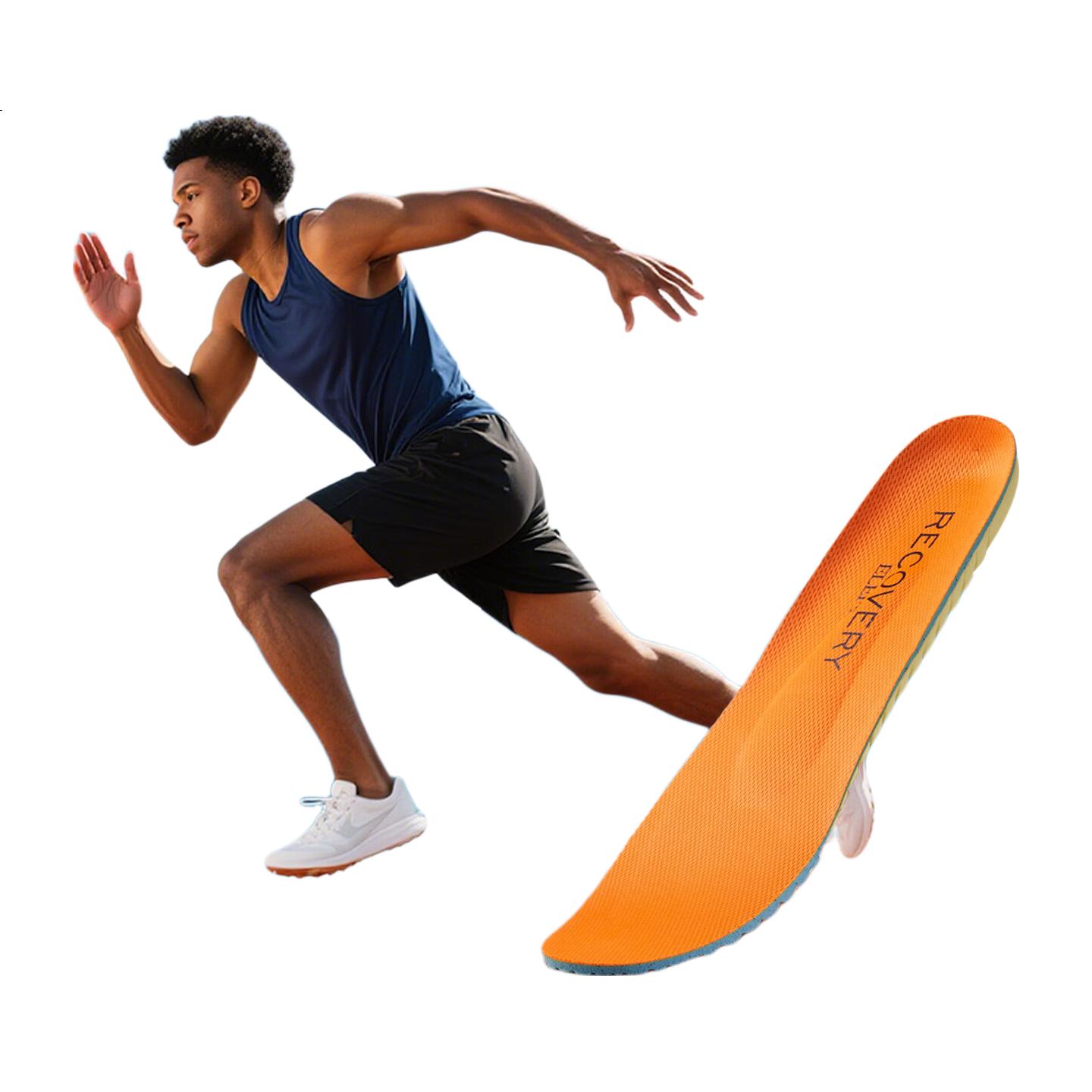 Eleft Double Comfort Insoles for Sports Shoes, Breathable, Sweat-Absorbing, Shock-Absorbing, Soft And Elastic, Comfortable for Long-Standing, Men's Insoles, Orange