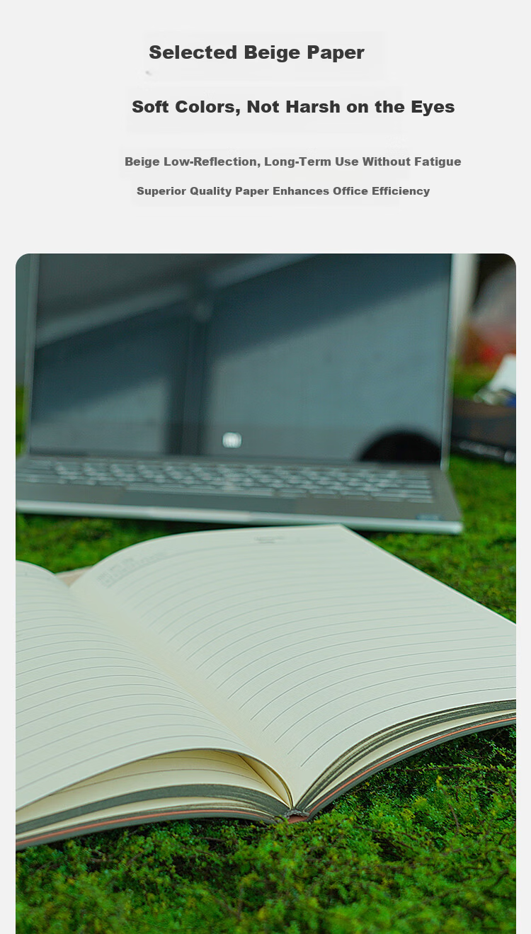 HERO New A5 Business Notebook Thickened Hard Cover Soft Leather Simple High-End Gift Meeting Portable Office Stationery Lined Detachable Diary Journal Binder 3