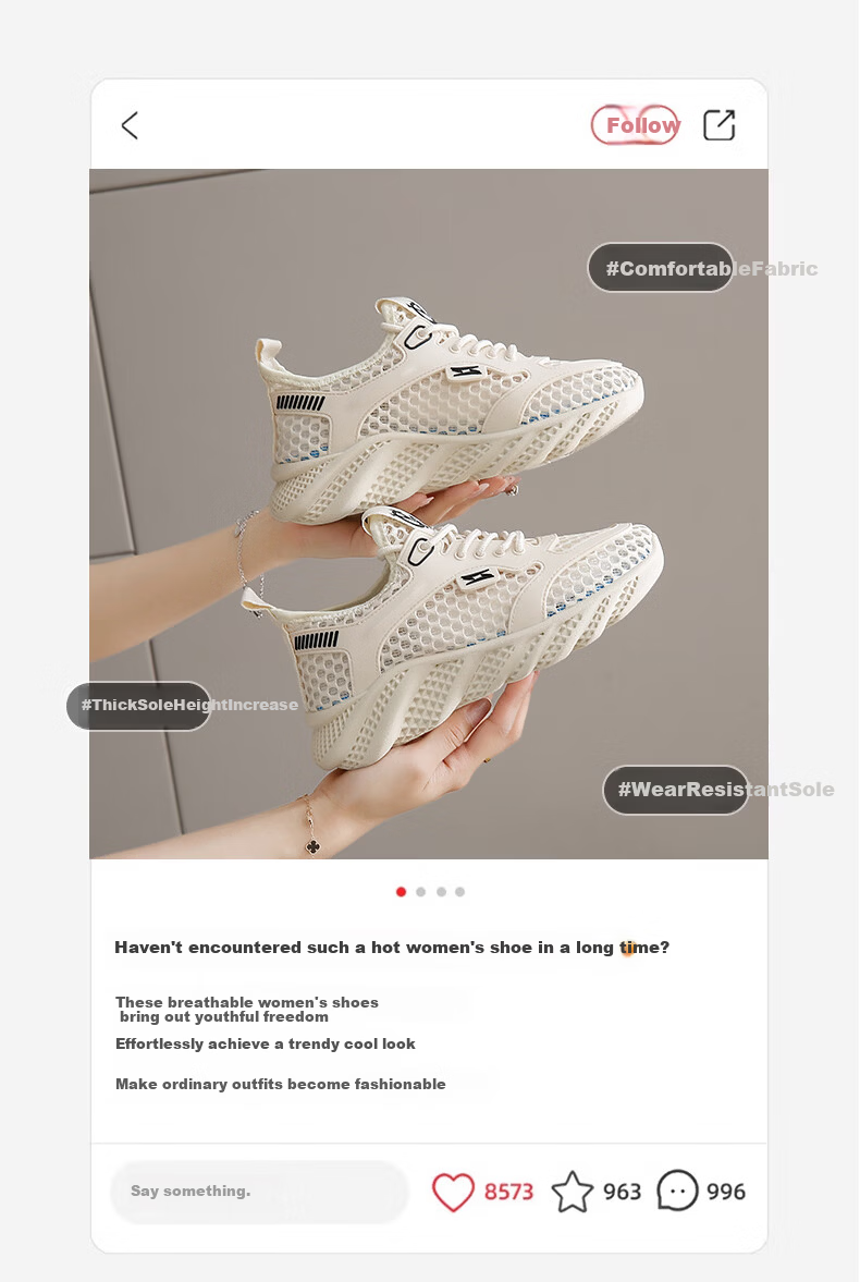 Cartelo Crocodile Women's Summer New Thin Mesh Hollow Breathable Lightweight Running Shoes 1791 Beige Size 39 2