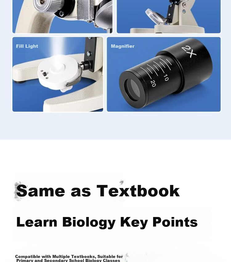 Deli Biological Microscope, Elementary School Science Experiment Textbook Style, 640X Children's Toy Gift 4
