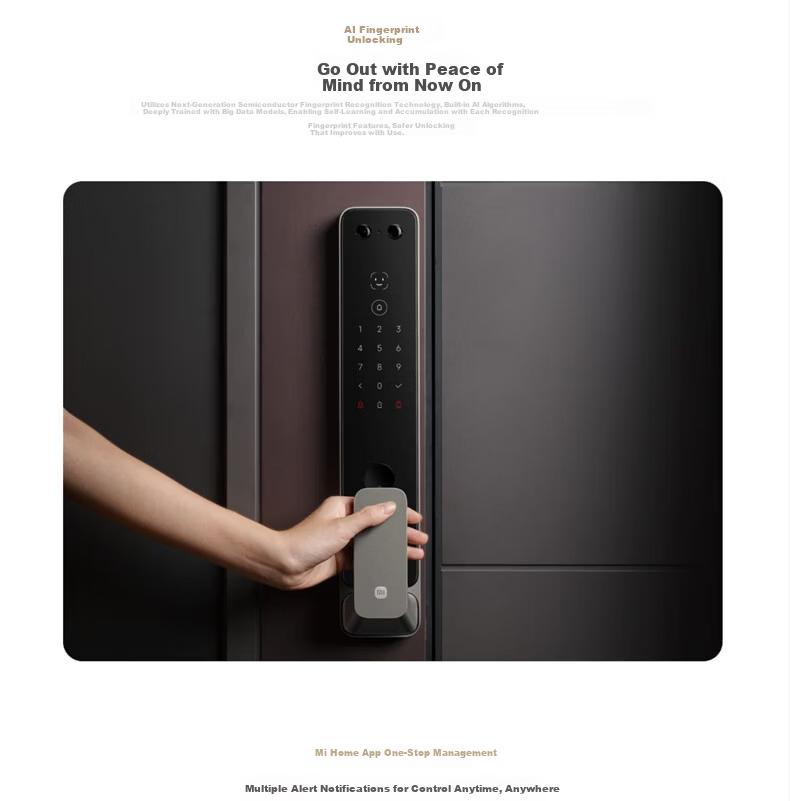 MI Xiaomi Smart Door Lock G500 Face Recognition Password Fingerprint Home Smart Lock Xiaomi Door Lock 9