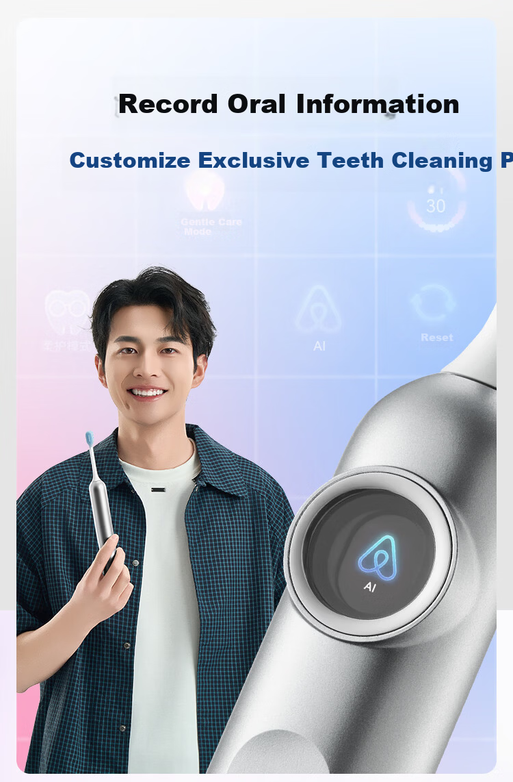 JD Jingzao Electric Toothbrush JZ9Pro Satin Silver Servo Vibration Deep Cleaning Gum Care Long Battery Life Smart Display Voice Guidance Birthday Gift for Boyfriend Girlfriend 1