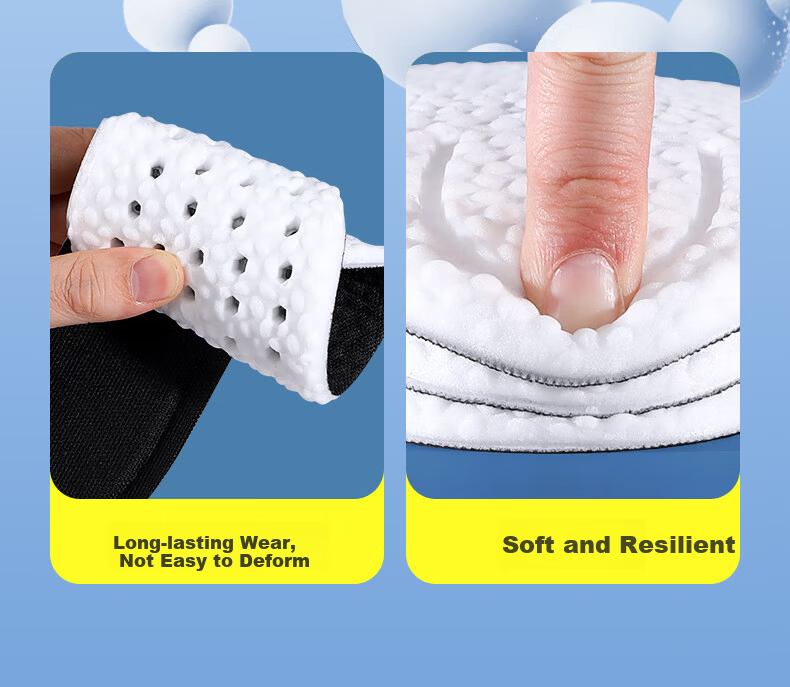 Bonnie Family 2-Pair Men's High-Elastic Shock-Absorbing Antibacterial Deodorizing Sports Insoles for Long Standing Military Training Summer Use 7