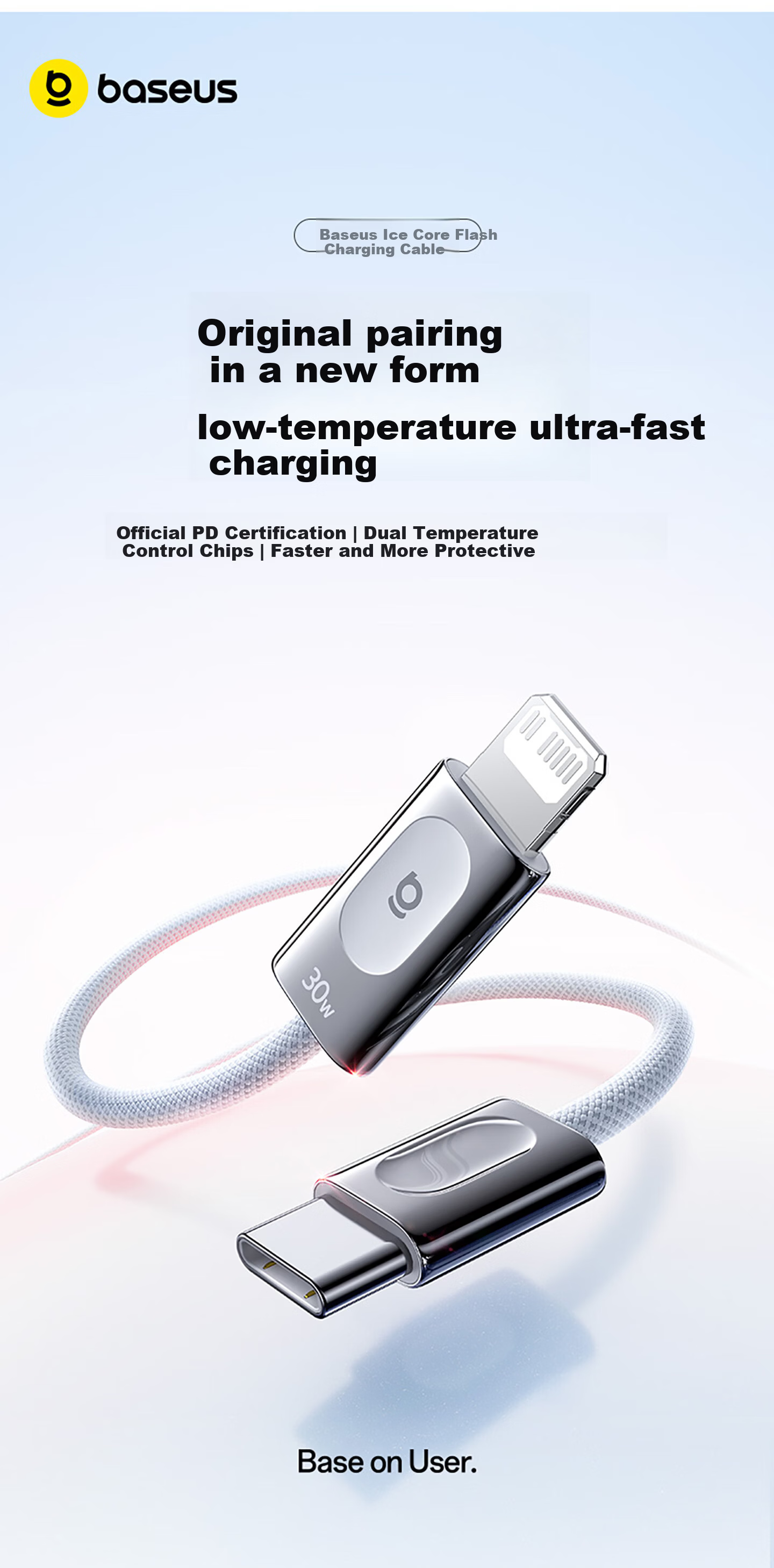 Baseus Apple 17 Type-C Charging Cable USB-C CarPlay PD 60W Fast Charge for iPhone 16/15 Pro Max iPad Laptop 1.2m 2