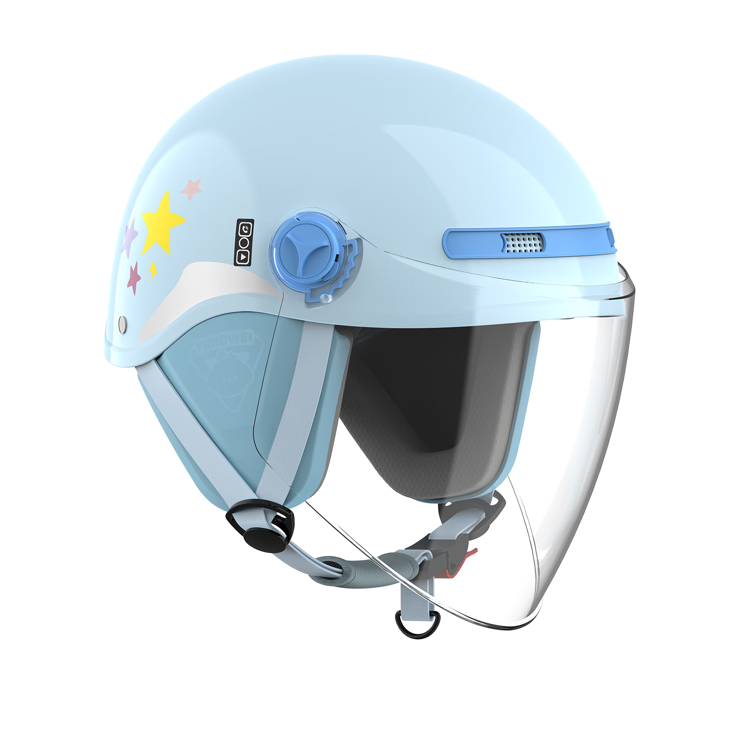 Yundianwei Women's Electric Bicycle Helmet, Smart Bluetooth 3C Certified, Scooter Safety Helmet, Couple's Oversized Head Circumference, Motorcycle All-Season Half Helmet, Bluetooth Model Blue 5XL Extra Large Size