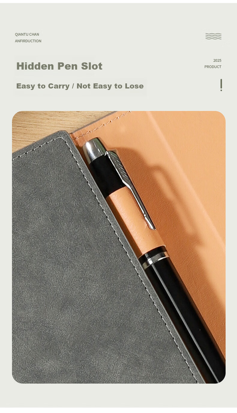 Wen'ao A5 Business Leather Notebook High-Quality Diary Gift School Supplies Work Meeting Stationery Gift Box Set 8