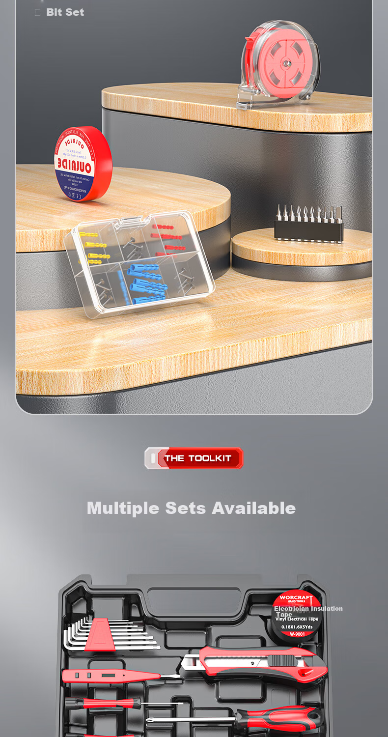OU LAI DE Multifunctional Household Manual Hardware Toolbox Set for Home Electrician Carpentry Repair 9