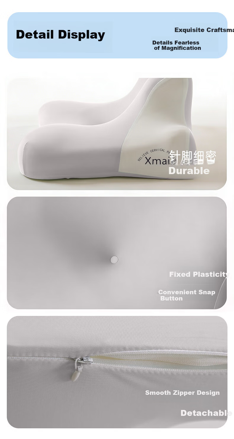CROWN Neck Support Pillow Deep Sleep Cervical Pillow Memory Foam Pillow Core Headrest Pillow for Men and Women Nap Pillow 8