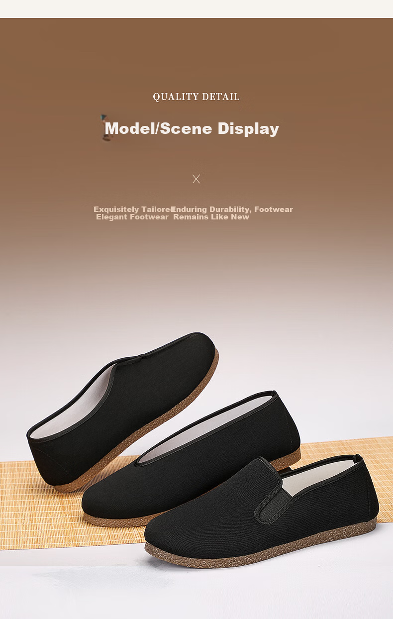 Taiheyuan Old Beijing Cloth Shoes Men Spring New Genuine Cow Tendon Non-Slip Slip-On Breathable Bamboo Fiber Odor-Resistant Cloth Shoes 21