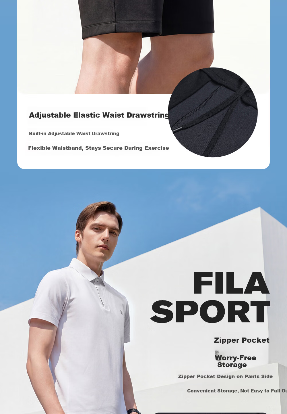 FILA Official Men's Knitted Five-Point Shorts 2026 Summer Tennis Sports Sun Protection Shorts 6