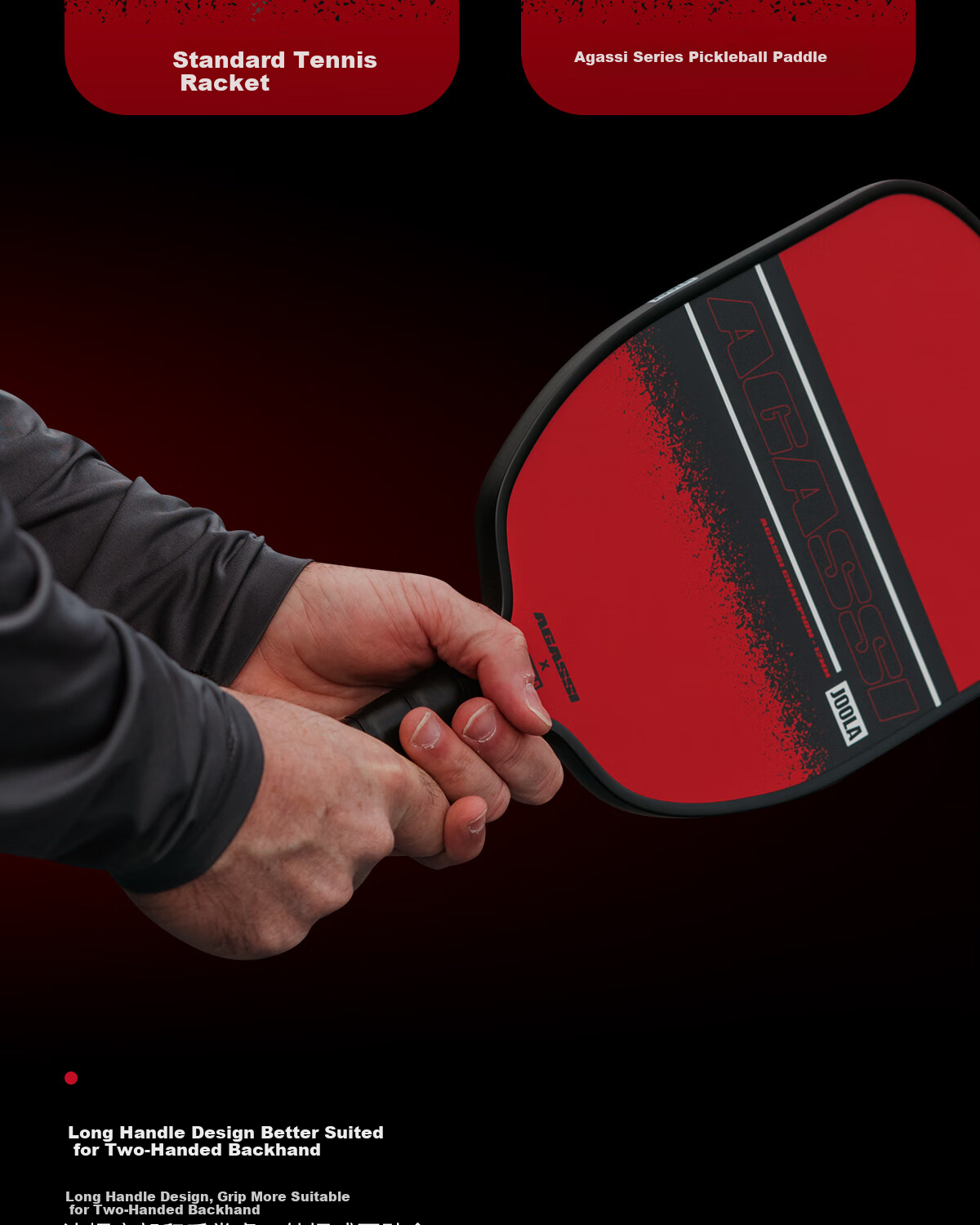 JOOLA Agassi Collaboration Fiberglass Beginner Table Tennis Paddle - Agassi Champion 12mm 8
