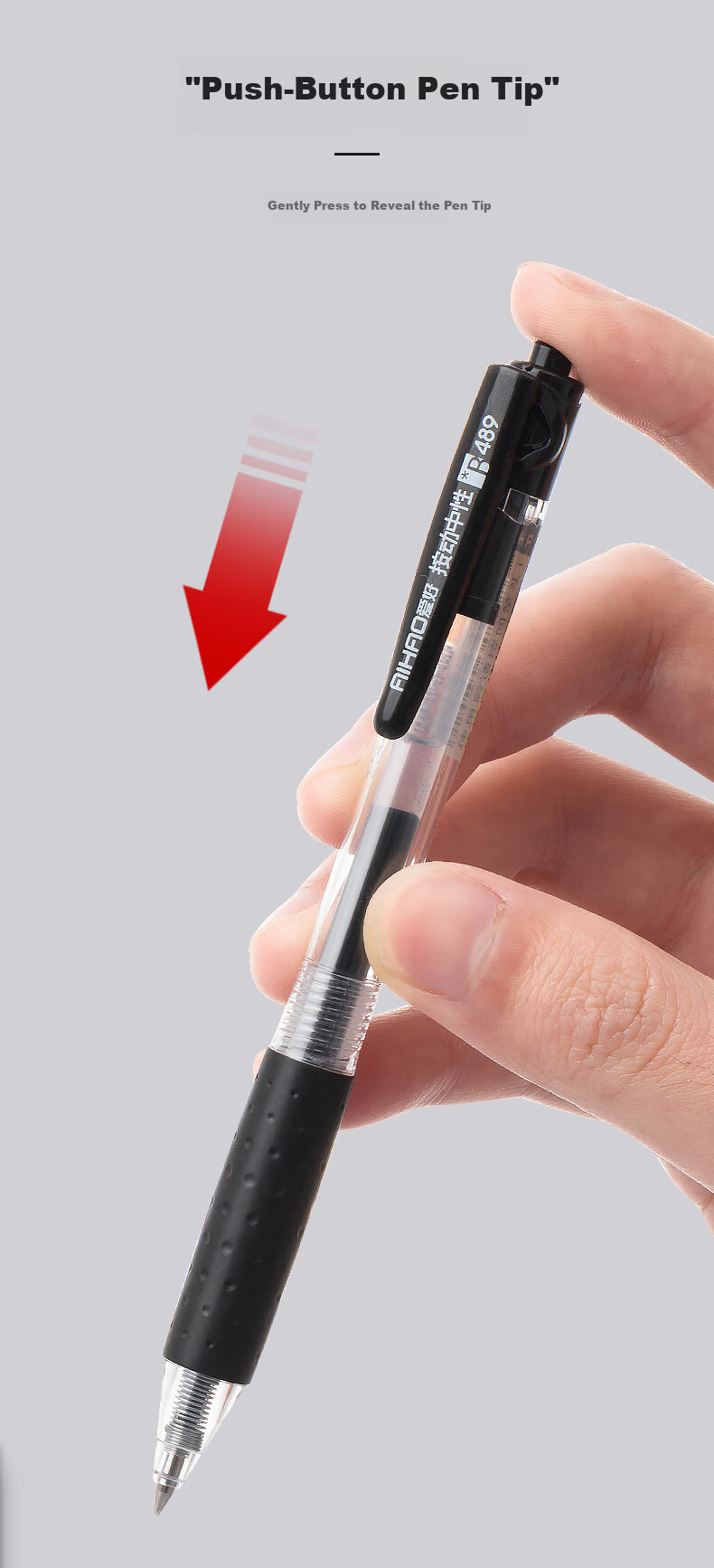 AIHAO Back-to-School Essential 0.5mm Black Retractable Gel Pen Bullet Tip Student Exam Writing Office Carbon Ink Pen 12-Pack 7