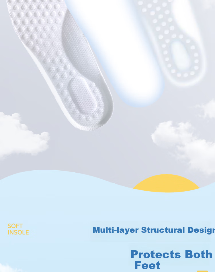 Bonnie Family 3-Pair Kids' Insoles Cuttable Shock Absorbing Comfortable Sweat-Absorbent Breathable Summer Size 30-31 6