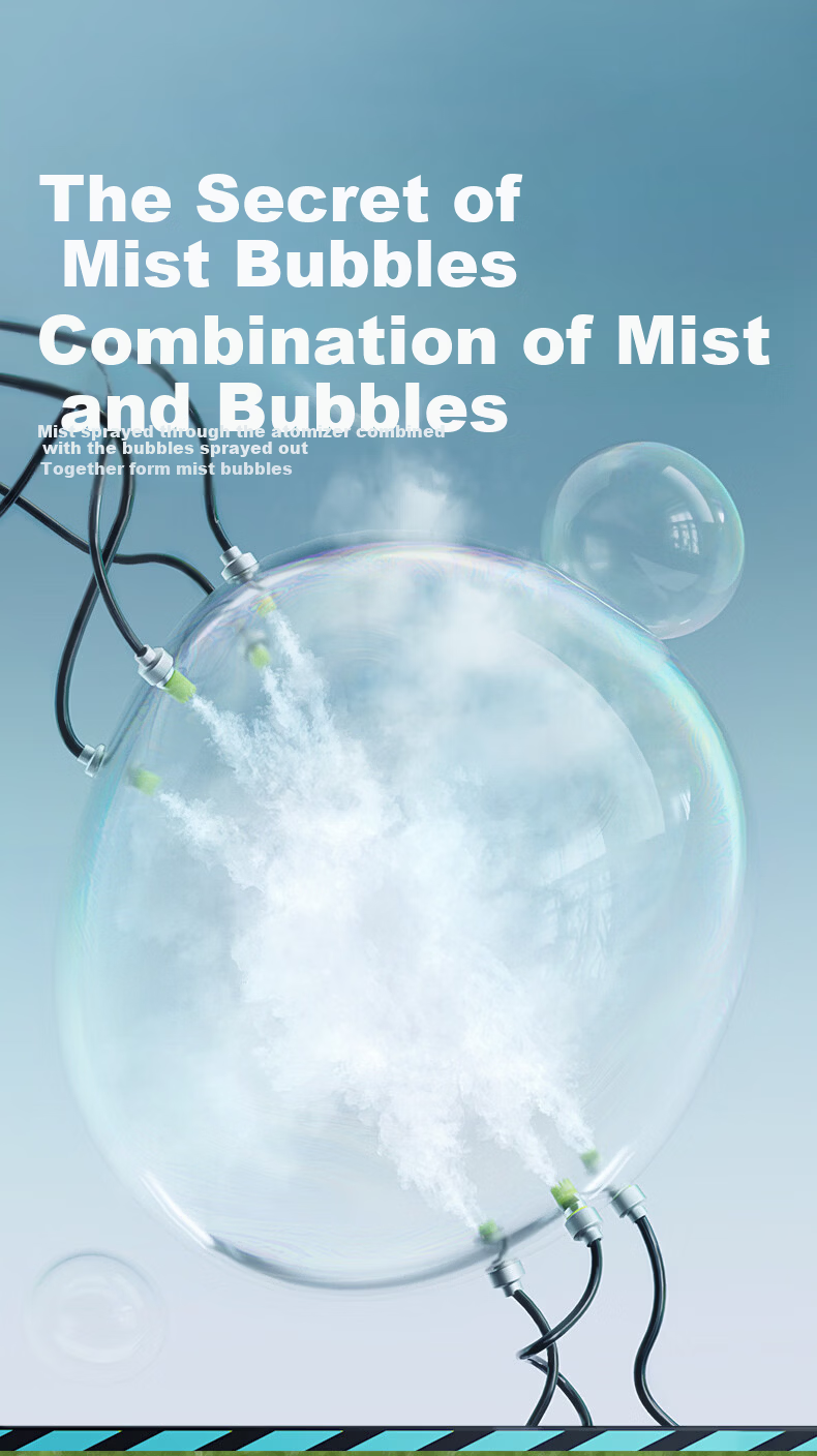 Childhood Infinite Elastic Smoke Bubble Machine Kids Handheld Outdoor Bubble Wand Electric Toy Gift for Boys and Girls (Light Blue) 3