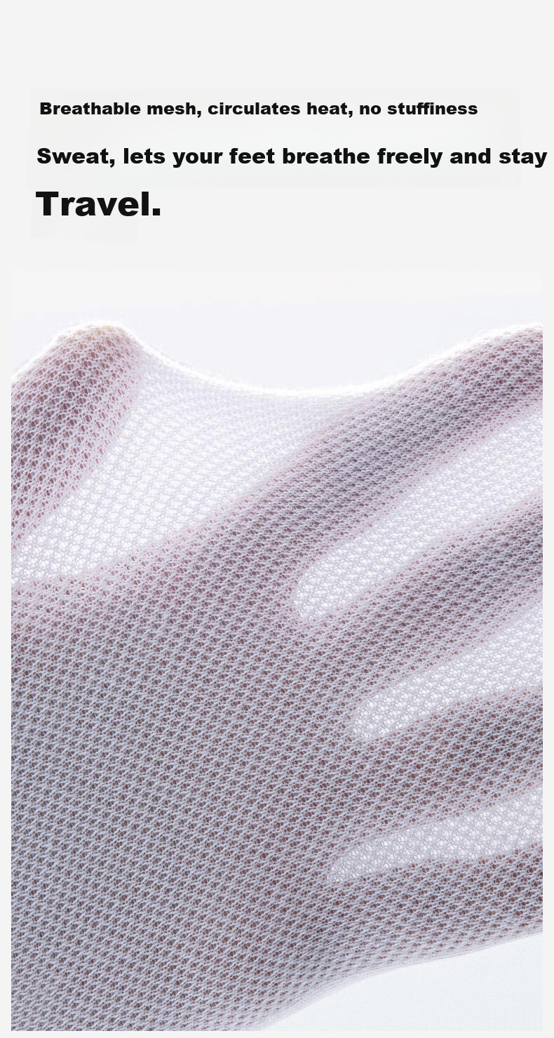 Miiow Disposable Socks New Spring Summer Breathable Mesh 10A Antibacterial Unisex Wash-Free White 10 Pairs 3
