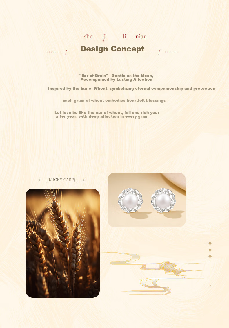 Lao Feng Xiang Pearl Stud Earrings for Women Silver Tassel Elegant Safety Temperament Jewelry Birthday Anniversary Gift for Girlfriend Wife 3