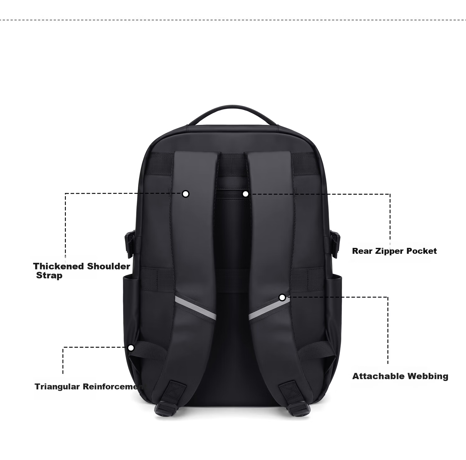 V.NINE Men's Backpack Travel Bag 15.6/16 Inch Laptop Bag Large Capacity Business Commuter Bag 13