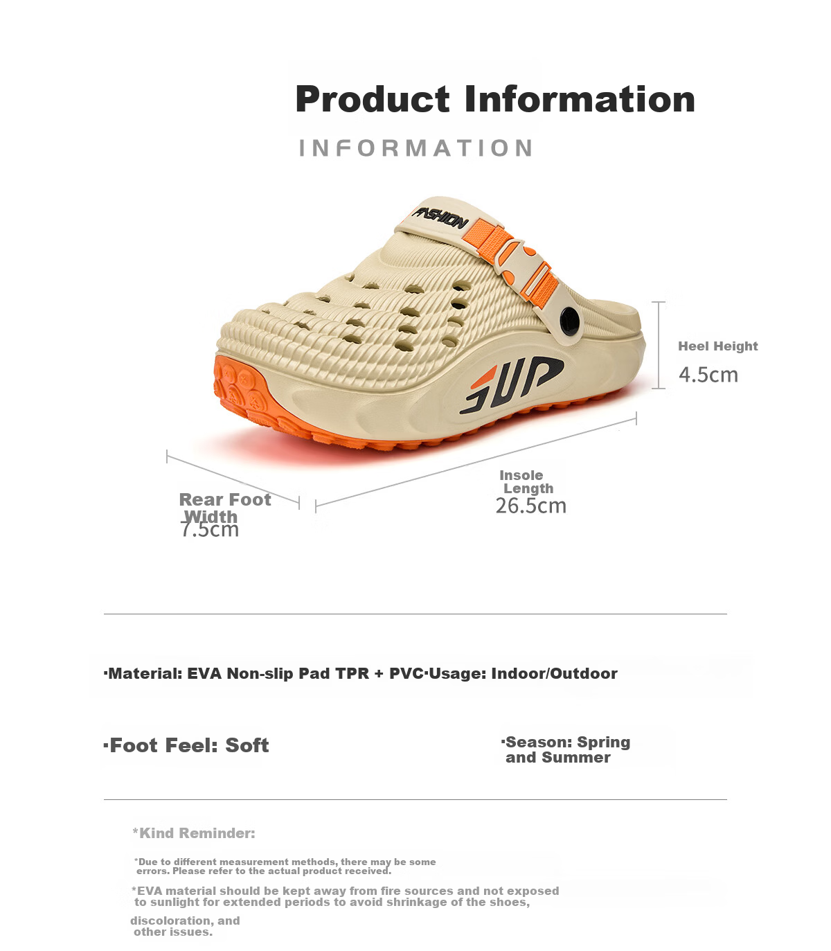 TZLDN Men's Non-Slip Ventilated Summer Outdoor Beach Creek Walking Sandals Dual-Purpose EVA Odor-Resistant Slippers for Driving and Outdoor Wear 11