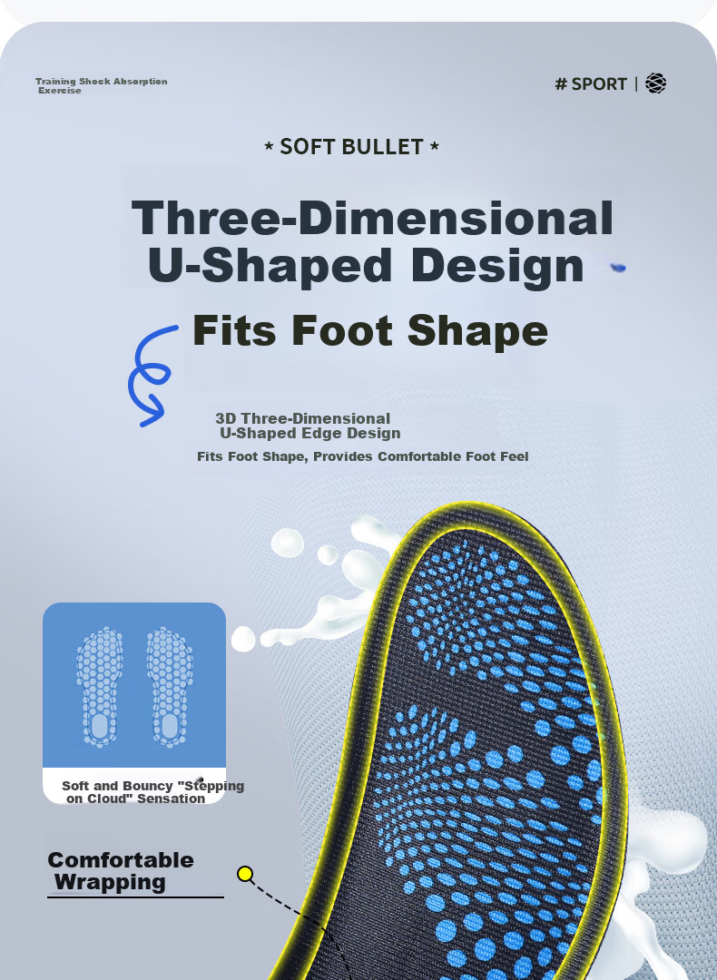 3515 Outdoor Sports Insoles for Men Shock Absorption Soft Cushioning Long-Standing Comfort Military Training Breathable Sweat-Absorbing Antibacterial Deodorant Summer Size 41 8