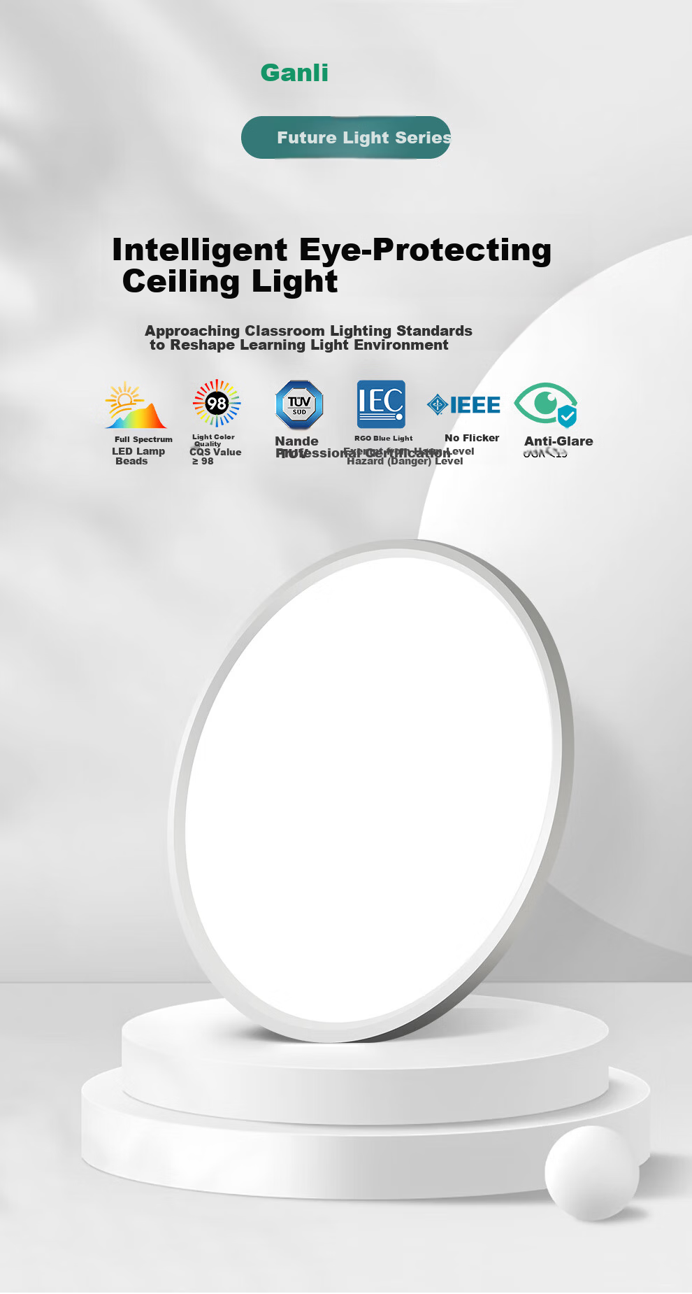 NVC LED Eye-Care Bedroom Ceiling Light Full Spectrum 2025 Model Irregular Future Cloud for Study and Children's Room 2