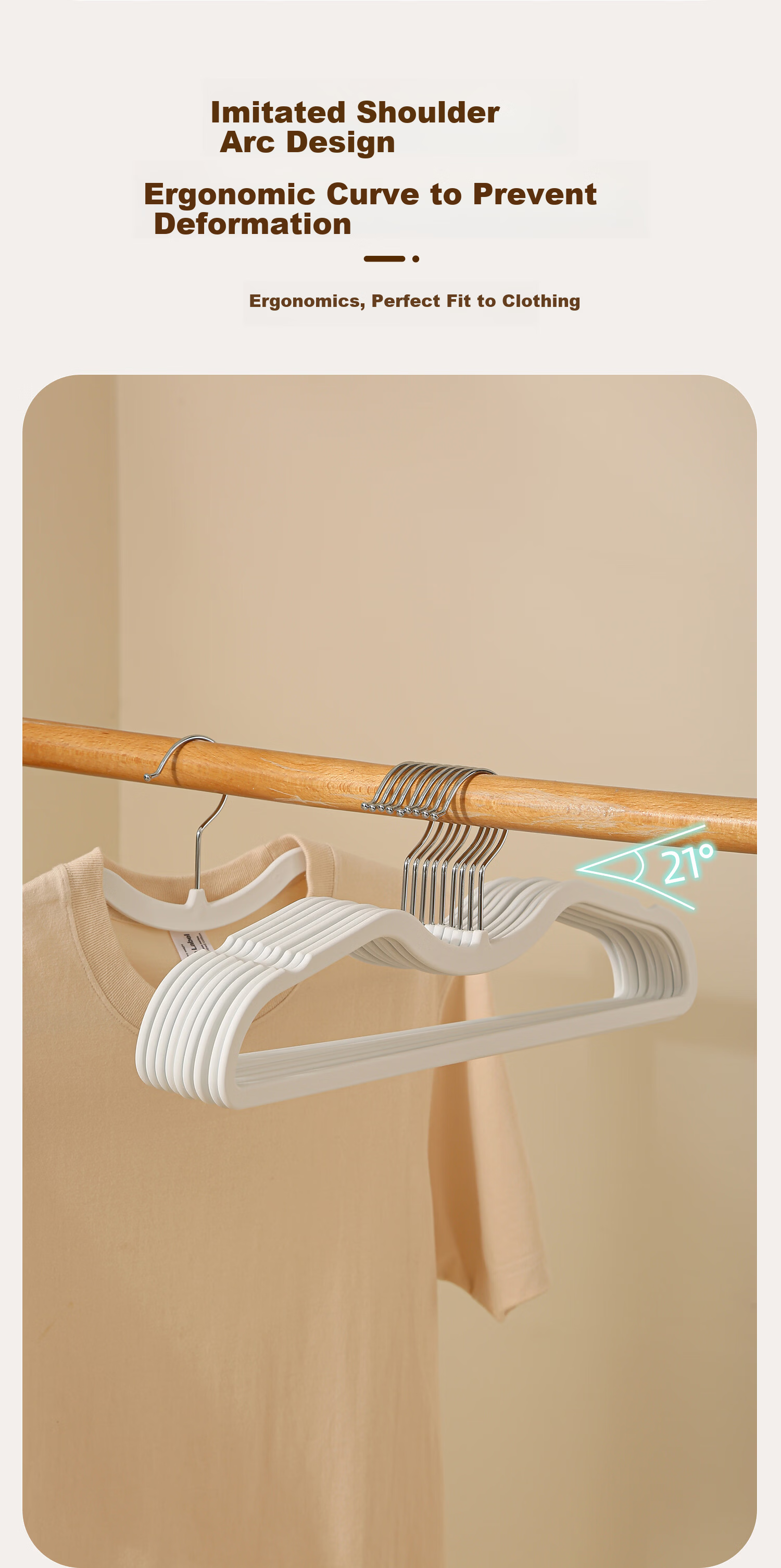Anqin Short Neck Space-Saving Hanger Household Non-Marking Clothes Hanger Wardrobe Non-Slip Ultra-Thin Drying Rack Organizer Storage Special Use 5