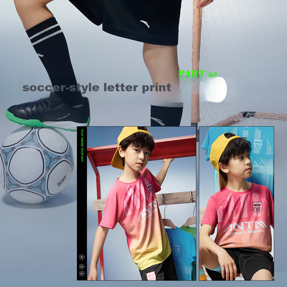 Anta Kids Boys Football Match Set 2026 Summer Breathable Youth Jersey Short Sleeve Shorts A52622203 29