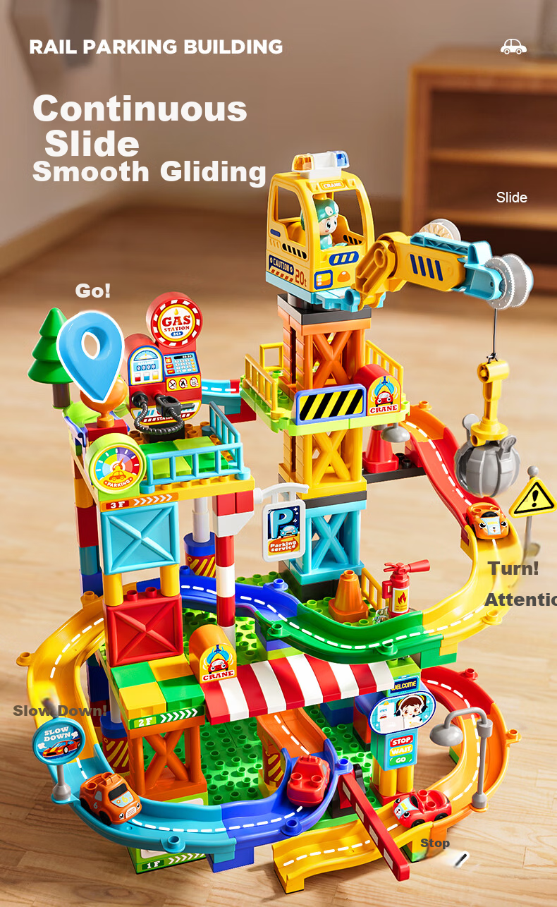 FEELO Compatible LEGO Children's Building Blocks Toy Large Particles Boys Girls Birthday Gift Car Model 105 Pieces 8