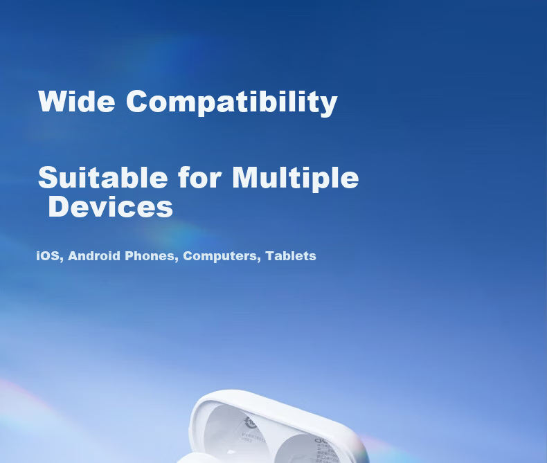 Deli True Wireless Bluetooth Earbuds Semi-In-Ear Earphones Charging Music Sports Gaming Headphones Gift Bluetooth 6.0 Type-C Compatible with Apple Xiaomi Phones White 17
