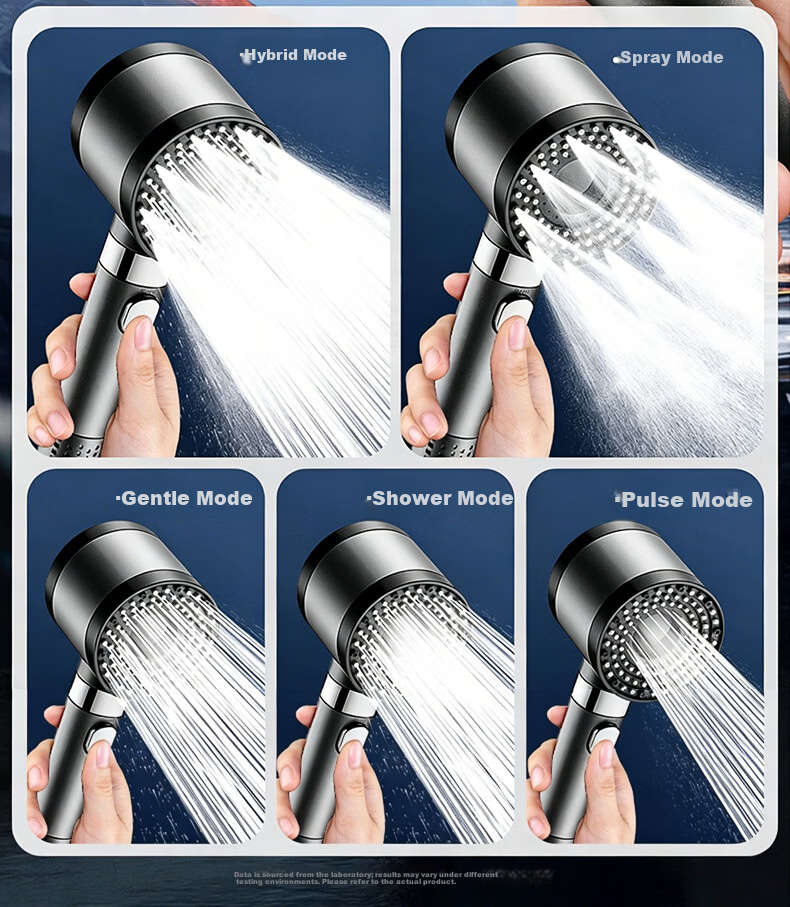 X-GRKE Germany High-Pressure Shower Head Set with Hose and Filter, Powerful Water Flow Booster 9