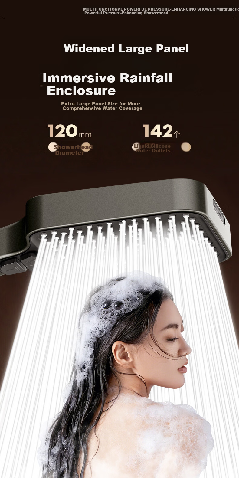 WUZORY [Germany] High-Pressure Shower Head Powerful Bathroom Multi-Function Handheld Shower Sprayer 10