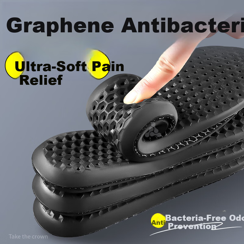 Footprint Tribe Graphene Antibacterial Deodorant Insoles for Men Breathable Sweat-Absorbing Comfortable Long-Standing Military Training Special Size 35-36