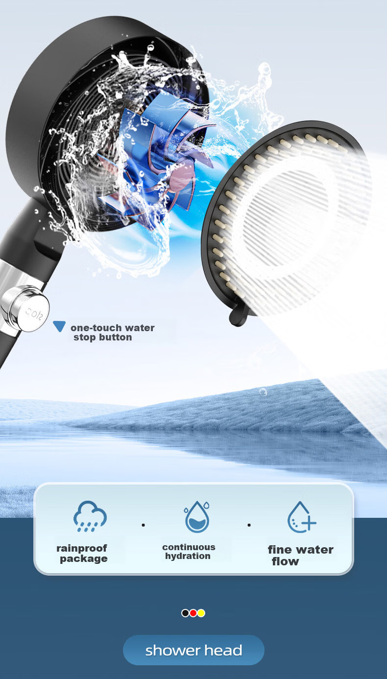 JROR [Germany] High-Pressure Single Spray Shower Head Bathroom Super Strong Water Flow Thermostatic Filtered Shower Head 5