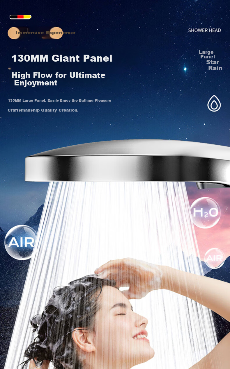 WUZORY [Germany] High-Pressure Shower Head Set Multifunctional Handheld Bathroom Shower Sprayer 3