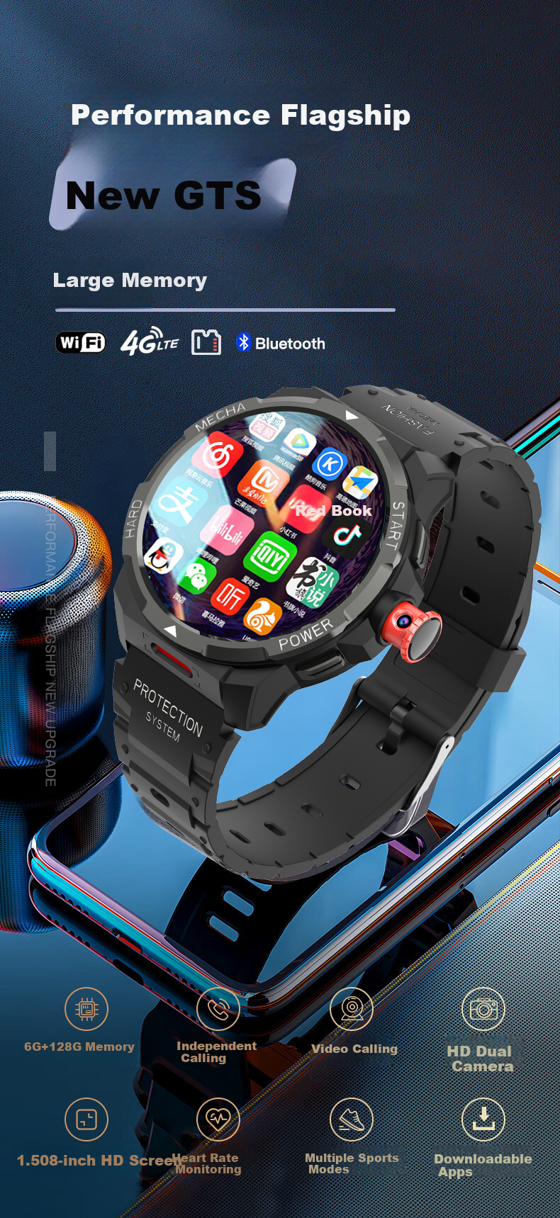 HUWXMAXI Smart Phone Watch for Kids and Teens 12-18 Years Old with SIM Card, GPS Locator for Middle and High School Students 1